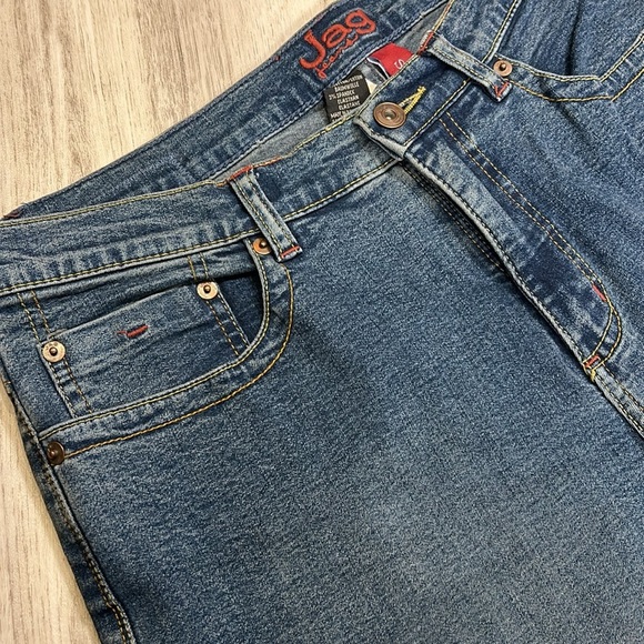 Vintage 90s Y2K JAG Embroidered Denim Wide Leg Flare Jeans / Women’s Sz 16 XL - Picture 9 of 13